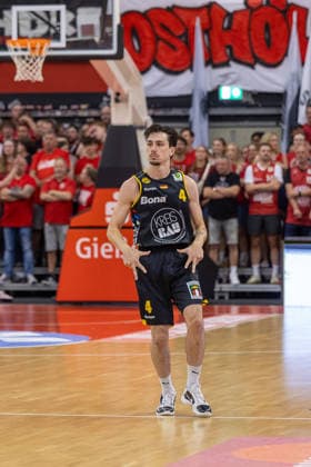 Gian Bahattin Aydinoglu Bozic Estriche Knights Kirchheim, 04 GER, Giessen46ers vs Bozic Estriche Knights Kirchheim, BARMER 2 Basketball Bundesliga, Playoffs Semifinal Game 4, Season 2025 2026, 29 05 2026 GER, Giessen46ers vs Bozic Estriche Knights Kirchheim, BARMER 2 Basketball Bundesliga, Playoffs Semifinal Game 4, Season 2025 2026, 29 05 2026 Giessen Copyright: xEibner-Pressefoto NinaxSanderx EP_NSR