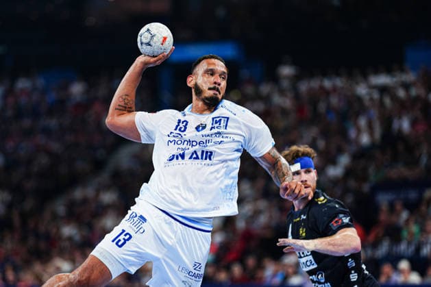Throw Goal Rogerio Moraes Ferreira Montpellier Handball, 13 GER, Montpellier Handball vs SG Flensburg Handewitt, Handball, EHF European League, Match for 3rd place, 2025 2026 season, 31 05 2026 GER, Montpellier Handball vs SG Flensburg Handewitt, Handball, EHF European League, Match for 3rd place, 2025 2026 season, 31 05 2026 Hamburg Copyright: xEibner-Pressefoto MarcelxvonxFehrnx EP_MFN