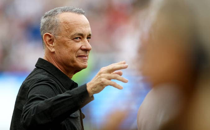 Tom Hanks seen pitchside as part of Toy Story 5 promotion. England XI v World XI, Soccer Aid for Unicef 2026, Football, London Stadium, London, UK - 31 May 2026London London Stadium United Kingdom EDITORIAL USE ONLY No use with unauthorised audio, video, data, fixture lists, club league logos or live services. Online in-match use limited to 120 images, no video emulation. No use in betting, games or single club league player publications. Copyright: xJamesxMarsh Shutterstockx 16898311ai