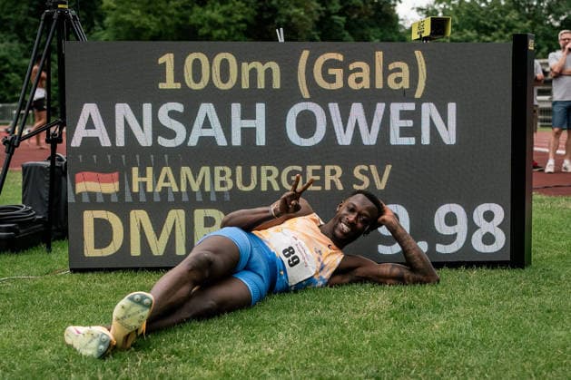 Owen Ansah Hamburger SV, 89, 100m Men , GER, Athletics, Athletics, Sparkassen Gala, Regensburg, 06 06 2026, GER, Athletics, Athletics, Sparkassen Gala, Regensburg, 06 06 2026 Regensburg Copyright: xStefanxMayerx EP_SMR