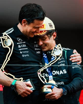 F1 - MONACO GRAND PRIX 2026 WOLFF Toto (aut), Team Principal & CEO of Mercedes AMG F1 Team, KIMI ANTONELLI Andrea (ita), Mercedes AMG F1 Team W16, portrait podium during the Formula 1 Grand Prix de Canada 2026, 6th round of the 2026 Formula One World Championship, WM, Weltmeisterschaft from June 5 to 7, 2026 on the Circuit de Monaco, in Monte-Carlo, Monaco - Monte-CarloMonaco Copyright: xFLORENTxGOODENx