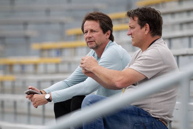 FOOTBALL - FIFA World Cup, WM, Weltmeisterschaft, Fussball 2026, preview SANTA BARBARA,CALIFORNIA,USA,13.JUN.26 - FOOTBALL - FIFA World Cup 2026, USA, Mexico, Canada, preview, OEFB, Oesterreichischer Fussball-Bund, training team AUT. Image shows sporting director Peter Schoettel (OEFB) and Andreas Herzog. GEPAxpictures xArminxRauthner