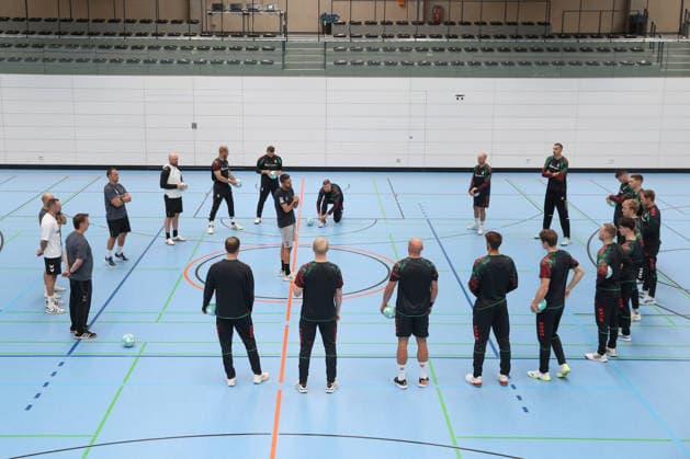July 22, 2026, xtgx, Handball, Opel HBL, SC Magdeburg: First training session of the season; team photo featuring Bennet Wiegert; Magdeburg, Magdeburg coach