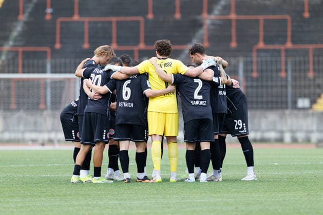 TSV Landsberg team, players on the field during the match between FC Augsburg II and TSV Landsberg, soccer, men s, Bavarian Regional League, 2026–2027, Matchday 2 on July 31, 2026, in Augsburg, Rosenaustadion, Bavaria, Germany