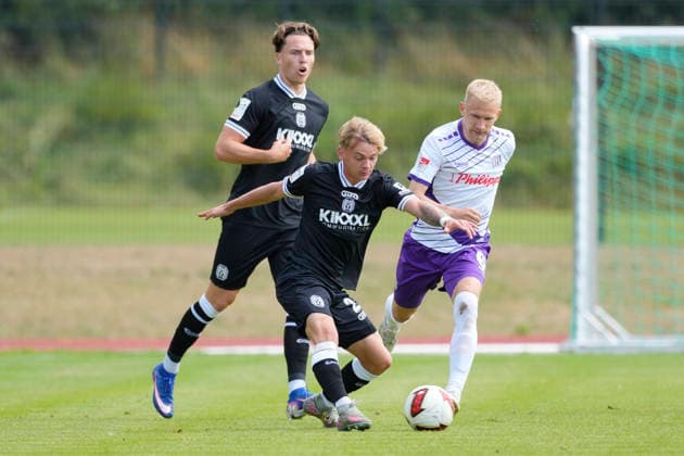 August 1, 2026, BW Schinkel Sports Field, Osnabrück, GER, 2nd and 3rd Divisions, Friendly Match: SV Meppen vs. VfL Osnabrück, Dominique Domröse, SV Meppen 2. DFL regulations prohibit any use of photographs as image sequences and or quasi-video. Osnabrück, Lower Saxony, Netherlands, BW Schinkel Sports Field