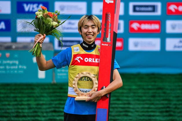2026.08.01 Wisla Skoki narciarskie Sezon 2026 FIS Letnie Grand Prix w skokach narciarskich Wisla 2026 - Konkurs indywidualny N z Naoki Nakamura, pierwsze miejsce, lider, podium, radosc, wygrana, zwyciestwo Foto Marcin Bulanda PressFocus 2026.08.01 Wisla Ski jumping, Skispringen, Ski, nordisch Grand Prix Season 2026 Individual Men Season 2026 FIS Letnie Grand Prix w skokach narciarskich Wisla 2026 - Konkurs indywidualny Naoki Nakamura, pierwsze miejsce, lider, podium, radosc, wygrana, zwyciestwo Credit: Marcin Bulanda PressFocus NEWSPIX.PL --- newspix.pl POLAND OUT!