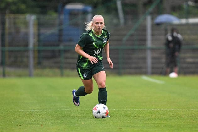 Soccer I Women s I 2026–2027 Season I Friendly Match I RB Leipzig vs. VfL Wolfsburg I August 1, 2026 Thea Bjelde 2, VfL Wolfsburg, cutout, close-up, portrait, single photo, single image, body, Markranstädt grass field, Stadion am Bad Großfeld, Am Stadtbad 30, Saxony, Germany Copyright: xLobeca InesxHähnelx