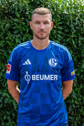 August 3, 2026, Photo shoot for the 2026–2027 season at FC Schalke 04, Bundesliga 1, , Edin Dzeko, FC Schalke 04, Gelsenkirchen, Veltins Arena, North Rhine-Westphalia, Germany, xRHR, PHOTO DEx Copyright: DennisxEwert RHR-FOTOx RHR-FOTO DE