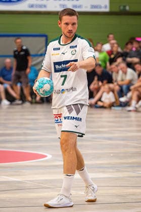 August 4, 2026, xovx, Lindencup Handball, HSG Wetzlar vs. TV Hüttenberg, Dominik Mappes (HSG Wetzlar), cutout image, Linden Stadthalle, Hesse, Germany, DE