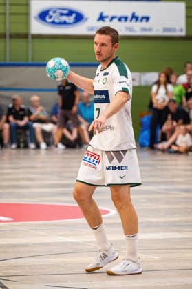 August 4, 2026, xovx, Lindencup Handball, HSG Wetzlar vs. TV Hüttenberg, Dominik Mappes (HSG Wetzlar), cutout image, Linden Stadthalle, Hesse, Germany, DE