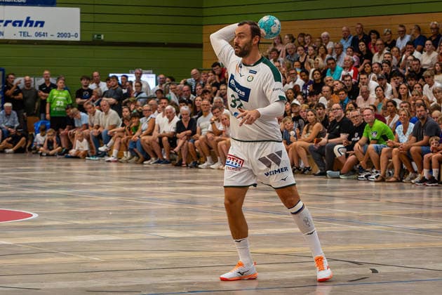 August 4, 2026, xovx, Lindencup Handball, HSG Wetzlar vs. TV Hüttenberg, Nikolaj Laesö (HSG Wetzlar), cutout image, Linden Stadthalle, Hesse, Germany, DE
