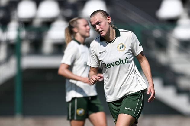August 5, 2026: Elin Sorum of Hammarby celebrates after scoring the 0-2 goal during the UEFA Women’s Champions League qualifying match between Hammarby and Apolonia on August 5, 2026 in Biella. Photo by Daniele Buffa, BILDBYRAN COP 18 XY0120. soccer, football, UEFA Women’s Champions League, Hammarby, Apolonia, women’s, BBENG, qualifiers, celebration Copyright: DanielexBuffa BB260805BB252