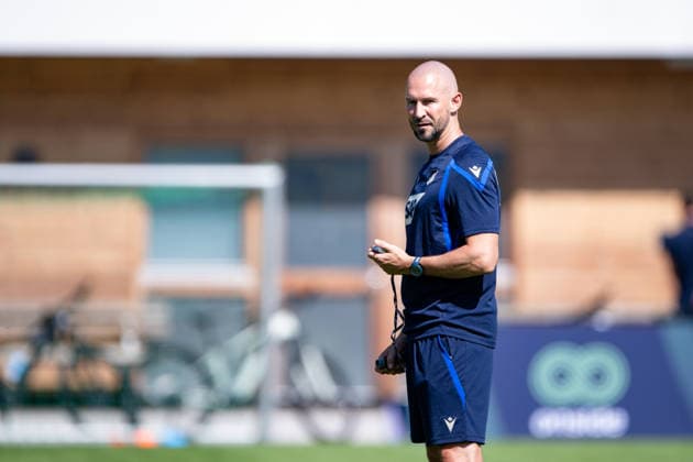 Christian Ilzer, TSG Hoffenheim, observing the coach, TSG Hoffenheim, soccer, training camp, preseason, 2026–2027 season, GER, August 5, 2026, Eibner Press Photo: Andreas Ulmer, TSG Hoffenheim, soccer, training camp, preseason, 2026–2027 season, GER, August 5, 2026, Copyright: xEibner-Pressefoto AndreasxUlmerx EP_AUR