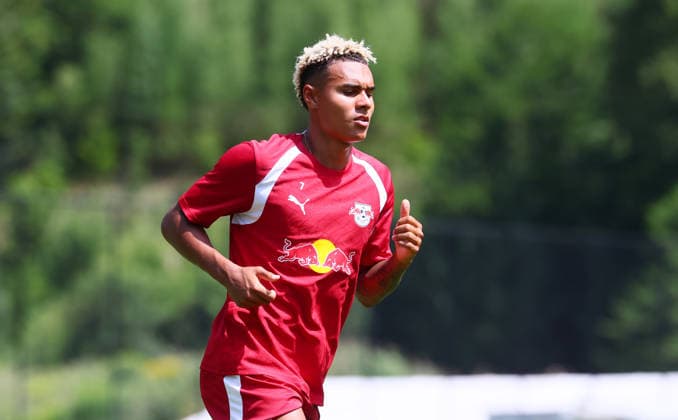 RB Leipzig (AUT) Training Camp, Bundesliga, Saalfelden, August 6, 2026, Gut Brandlhof, Soccer, Bundesliga, GER, RB Leipzig Training Camp in Saalfelden am Steinernen Meer (AUT), Pictured: Antonio Nusa 7, RB Leipzig, Picture Point