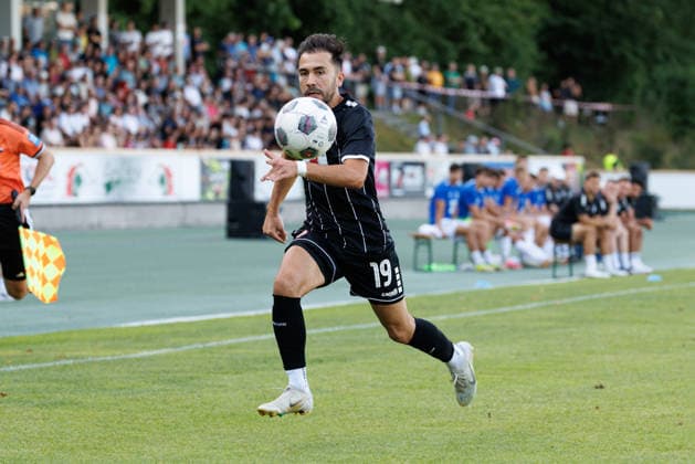 Furkan Kircicek, 19, TSV Landsberg, during the match between TSV Landsberg and FV Illertissen 1921, soccer, men s, Bavarian Regional League, 2026–2027, Matchday 3 on August 7, 2026, in Landsberg am Lech, Sportpark, Bavaria, Germany