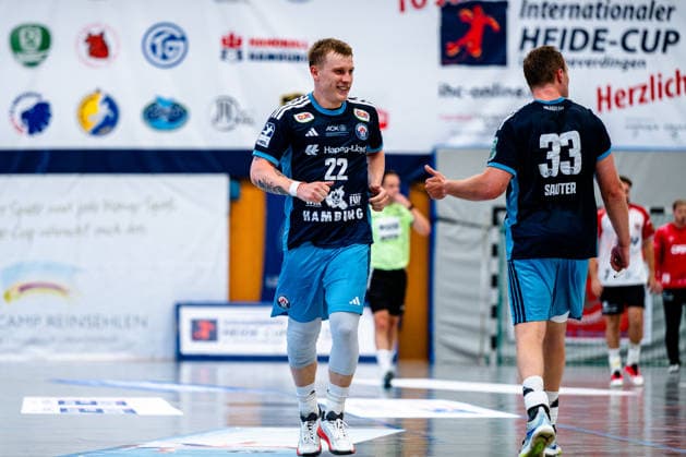 August 7, 2026, xdobgx, 2026 Heide Cup Handball Tournament, HSV Hamburg HOJ Elite vs. Noah Beyer, Handball Sport Verein Hamburg, 22, Moritz Sauter, Handball Sport Verein Hamburg, 33, Schneverdingen