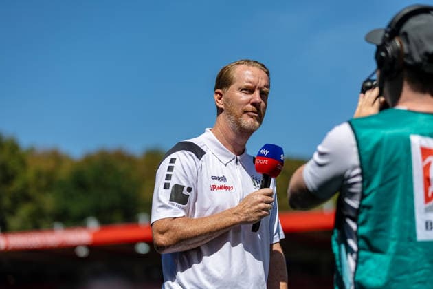 Timo Schultz, VfL Osnabrück, Head Coach Interview, GER, 1. FC Heidenheim vs. VfL Osnabrück, Soccer, 2. Bundesliga, Matchday 1, 2026–2027 Season, August 8, 2026, DFL and DFB regulations prohibit any use of photographs as image sequences and or quasi-video, GER, 1. FC Heidenheim vs. VfL Osnabrück, Soccer, 2. Bundesliga, Matchday 1, 2026–2027 season, August 8, 2026, Heidenheim Copyright: xEibner-Pressefoto JanixPlessx EP_JPL
