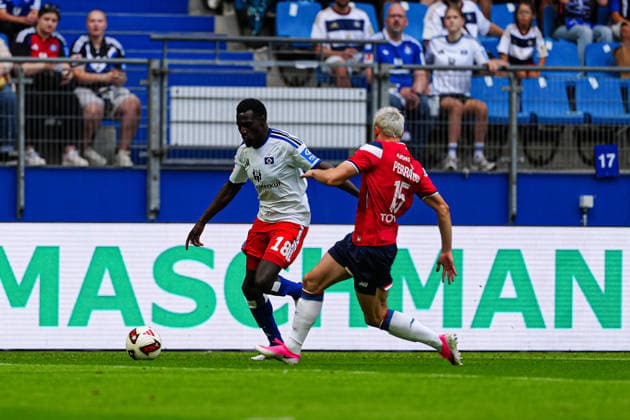 Bakery Jatta, Hamburger SV, 18; Romain Perraud, OSC Lille, 15; GER, Hamburger SV vs. OSC Lille, soccer, friendly match, 2026–2027 season, August 8, 2026 GER, Hamburger SV vs. OSC Lille, Soccer, Friendly, 2026–2027 Season, August 8, 2026 Hamburg Copyright: xEibner-Pressefoto MarcelxvonxFehrnx EP_MFN
