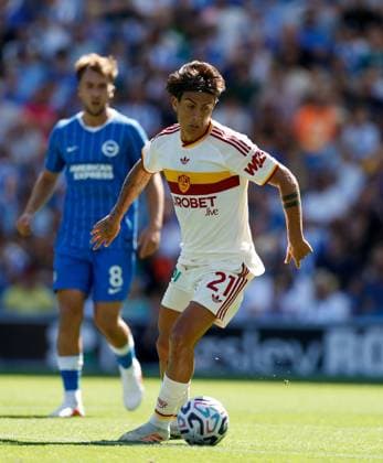 Paulo Dybala of AS Roma Brighton and Hove Albion v Roma, Pre Season Friendly, Football, American Express Community Stadium, Brighton, UK - 08 Aug 2026Brighton American Express Community Stadi United Kingdom EDITORIAL USE ONLY No use with unauthorised audio, video, data, fixture lists, club league logos or live services. Online in-match use limited to 120 images, no video emulation. No use in betting, games or single club league player publications. Copyright: xMattxImpey Shutterstockx 17050873b