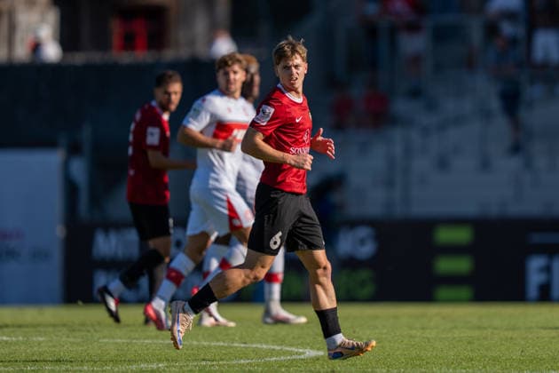 Christian Mistl, SG Sonnenhof Großaspach, 06, SG Sonnenhof Großaspach vs. Fortuna Köln, Soccer, 3rd Division, Matchday 1, August 8, 2026, DFB regulations prohibit any use of photographs as image sequences and or quasi-video. Aspach, Baden-Württemberg, Germany Copyright: xkolbert-press PhilipxZieglerx