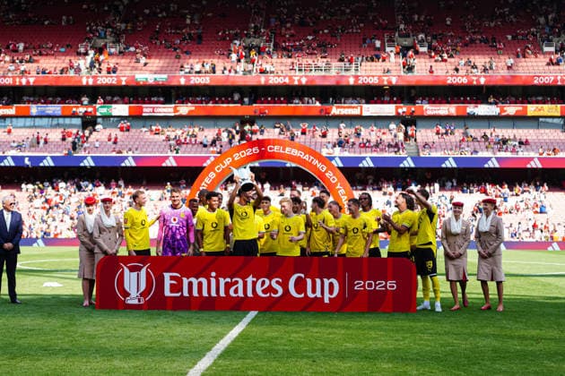 Borussia Dortmund at the award ceremony in Germany, Arsenal FC vs. Borussia Dortmund, soccer, 2026 Emirates Cup, 2026–2027 season, August 9, 2026, Germany, Arsenal FC vs. Borussia Dortmund, Soccer, Friendly Match, 2026–2027 Season, August 9, 2026, London Copyright: xEibner-Pressefoto MarcelxvonxFehrnx EP_MFN_P