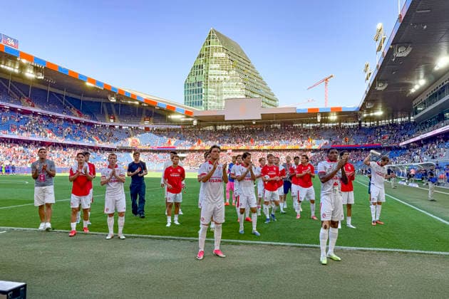 FC Thun after the game, Switzerland, soccer, Super League, Matchday 3, 2026–2027, FC Basel 1893 vs. FC Thun, August 9, 2026, St. Jakob Park, Basel, Switzerland Copyright: xGrantxHubbsx