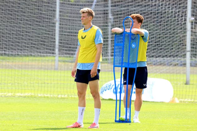August 10, 2026, Germany, Soccer, 2. Bundesliga, 2026–2027 Season, Sportforum, Hertha BSC, Training: Luca Schuler (Hertha BSC Berlin, age 18), Sebastian Groenning (Hertha BSC Berlin, age 17), 2nd Division. DFB and DFL regulations prohibit any use of photographs as image sequences and or quasi-video. Berlin Sportforum, Berlin, Germany Copyright: xNordphotox xEnglerx
