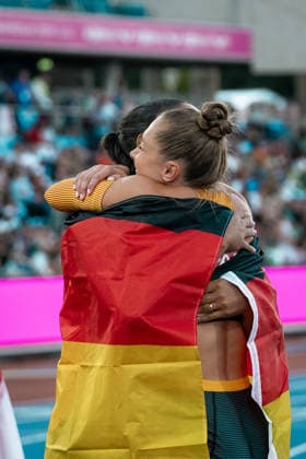 Yemisi Mabry, MTG Mannheim, Women s Shot Put; Gina Lueckenkemper, SCC Berlin, Women s 100m; GBR, Track and Field, Athletics, 2026 European Athletics Championships, 2026 European Track and Field Championships, Birmingham 2026, August 9, 2026, GBR, Track and Field, Athletics, 2026 European Athletics Championships, 2026 European Track and Field Championships, Birmingham 2026, August 9, 2026, Birmingham Copyright: xStefanxMayerx EP_SMR
