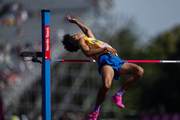 August 11, 2026: Melwin Lycke Holm of Sweden competes in the men’s high jump qualifying round on Day 2 of the 2026 European Athletics Championships on August 11, 2026 in Birmingham. Photo by Mathias Bergeld, BILDBYRAN, code MB MT1065. track and field, athletics, friidrett, friidrotts EM, 2026 European Athletics Championships, high jump, Sweden Copyright: MATHIASxBERGELD BB260811MB005