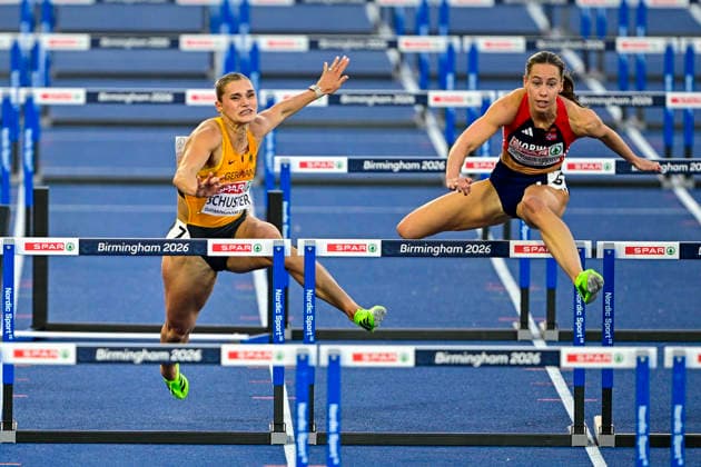 Franziska SCHUSTER, Germany, TSV Bayer 04 Leverkusen, Women s 100m Hurdles, GBR, European Athletics Championships, Track and Field, August 11, 2026, GBR, European Athletics Championships, Track and Field, August 11, 2026, Birmingham Copyright: xEibnerxPressefoto JanxPapenfussx EP_JPS