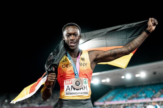 Owen Ansah, Hamburger SV, Men s 100m, GBR, Track and Field, Athletics, 2026 European Athletics Championships, 2026 European Track and Field Championships, Birmingham 2026, August 9, 2026, GBR, Track and Field, Athletics, 2026 European Athletics Championships, 2026 European Track and Field Championships, Birmingham 2026, August 9, 2026, Birmingham Copyright: xStefanxMayerx EP_SMR