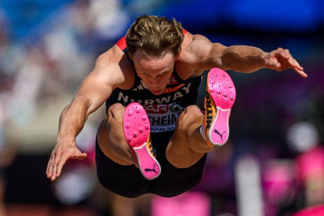 August 12, 2026: Sander Aae Skotheim of Norway competes in the men’s decathlon long jump during Day 3 of the 2026 European Athletics Championships on August 12, 2026 in Birmingham. Photo by Mathias Bergeld, BILDBYRAN, code MB MT1066. track and field, athletics, friidrett, friidrotts EM, 2026 European Athletics Championships, 3 BBENG, decathlon, tikamp, tiokamp, Norway Copyright: MATHIASxBERGELD BB260812MB030