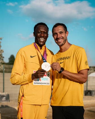 Owen Ansah, Hamburger SV, Men s 100m, Coach Sebastian Beyer, GBR, Track and Field, Athletics, 2026 European Athletics Championships, 2026 European Track and Field Championships, Birmingham 2026, August 9, 2026, GBR, Track and Field, Athletics, 2026 European Athletics Championships, 2026 European Track and Field Championships, Birmingham 2026, August 9, 2026, Birmingham Copyright: xStefanxMayerx EP_SMR