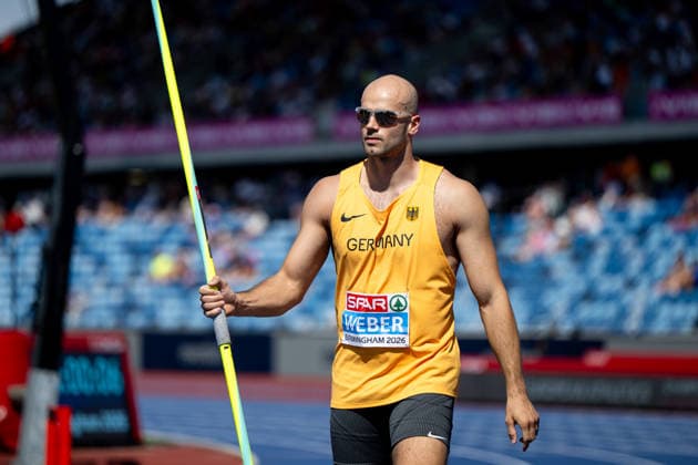 August 13, 2026, GBR, Track and Field, 2026 European Championships, Morning Session, Day 4, Birmingham; Julian Weber, Germany, Men s Javelin Throw, Qualifying Round, Alexander Stadium, Birmingham, England, Great Britain Copyright: xNordphoto Memmlerx
