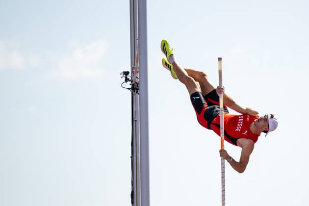 August 13, 2026, GBR, Track and Field, 2026 European Championships, Morning Session, Day 4, Birmingham; Andrin Huber, Switzerland, Men s Decathlon, Pole Vault, Birmingham Alexander Stadium, England, Great Britain Copyright: xNordphoto Memmlerx