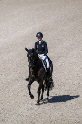 August 14, 2026: Maria von Essen of Sweden, riding Invoice, competes in the Dressage Grand Prix Special on Day 4 of the 2026 FEI World Championships on August 14, 2026 in Aachen. Photo by Emma Wallskog, BILDBYRAN, code EW EW0682. equestrian sports, 2026 World Championships, 2026 FEI World Championships, BBENG, equestrian sports, World Championships, dressage, Sweden Copyright: EMMAxWALLSKOG BB260814EW033