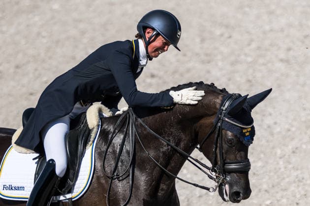 August 14, 2026: Maria von Essen of Sweden, riding Invoice, competes in the Dressage Grand Prix Special on Day 4 of the 2026 FEI World Championships on August 14, 2026 in Aachen. Photo by Emma Wallskog, BILDBYRAN, code EW EW0682. equestrian sports, 2026 World Championships, 2026 FEI World Championships, BBENG, equestrian sports, World Championships, dressage, Sweden Copyright: EMMAxWALLSKOG BB260814EW034