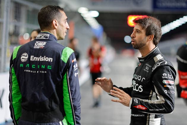2026 FORMULA E LONDON ePRIX BUEMI SÃ bastien (swi), Envision Racing, Jaguar I-Type 7, portrait, DA COSTA Antonio Felix (prt), Jaguar TCS Racing, Jaguar I-Type 7, portrait during the London ePrix, 16th and 17th round of the 2025-26 ABB FIA Formula E World Championship, WM, Weltmeisterschaft on the ExCel London Circuit from August 14 to 16, 2026 in London, United Kingdom - LondonUnited Kingdom Copyright: xPauloxMariax