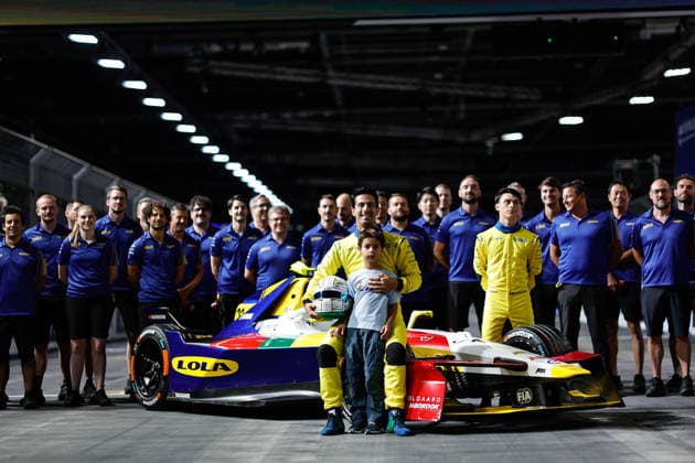 2026 FORMULA E LONDON ePRIX 11 DI GRASSI Lucas (bra), Lola Yamaha ABT Formula E Team, Lola T002, MALONEY Zane (bar), Lola Yamaha ABT Formula E Team, Lola T002, portrait during the London ePrix, 16th and 17th round of the 2025-26 ABB FIA Formula E World Championship, WM, Weltmeisterschaft on the ExCel London Circuit from August 14 to 16, 2026 in London, United Kingdom - LondonUnited Kingdom Copyright: xPauloxMariax