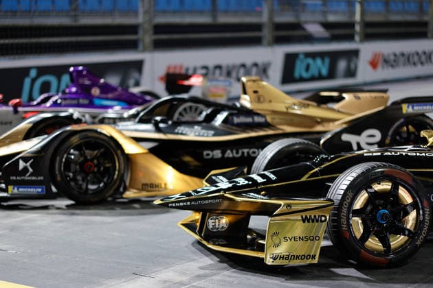 2026 FORMULA E LONDON ePRIX DS Penske Formula E Team, Spark-DS, DS E-Tense FE25, group of GEN 1, 2 and 3, farewell to Formula E championship portrait during the London ePrix, 16th and 17th round of the 2025-26 ABB FIA Formula E World Championship, WM, Weltmeisterschaft on the ExCel London Circuit from August 14 to 16, 2026 in London, United Kingdom - LondonUnited Kingdom Copyright: xPauloxMariax