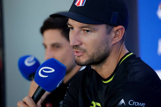 2026 FORMULA E LONDON ePRIX DENNIS Jake (gbr), Andretti Formula E, Porsche 99X Electric, portrait press conference, PK, Pressekonferenz conference de presse during the London ePrix, 16th and 17th round of the 2025-26 ABB FIA Formula E World Championship, WM, Weltmeisterschaft on the ExCel London Circuit from August 14 to 16, 2026 in London, United Kingdom - LondonUnited Kingdom Copyright: xPauloxMariax