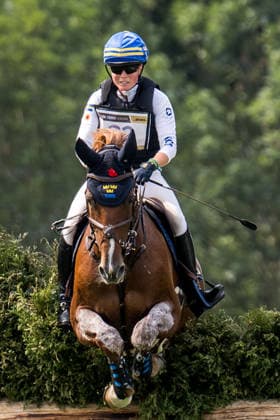 August 15, 2026: Amanda Staam of Sweden, riding Corpoubet AT, competes in the Eventing Cross Country on Day 5 of the 2026 FEI World Championships in Aachen. 2026 in Aachen. Photo by Emma Wallskog, BILDBYRAN, code EW EW0685. equestrian sports, riding, 2026 World Championships, 2026 FEI World Championships, BBENG, equestrian sports, World Championships, eventing, cross-country, Sweden Copyright: EMMAxWALLSKOG BB260815EW040