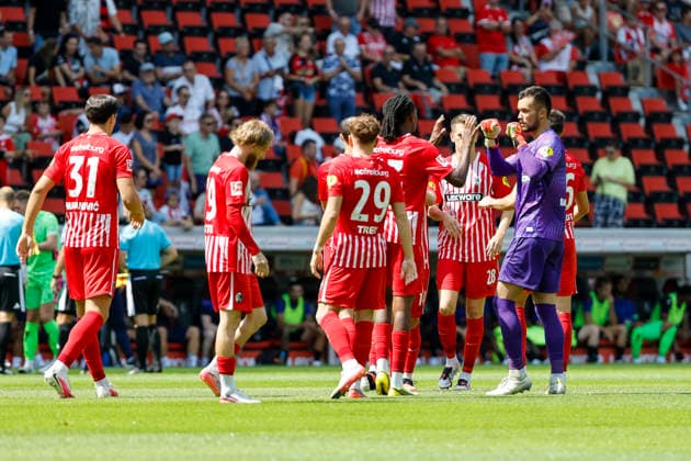 SC Freiburg before kickoff, Germany, soccer, friendly match, 2026–2027, SC Freiburg vs. Crystal Palace, August 15, 2026, Freiburg im Breisgau, Europa-Park Stadium, Germany Copyright: xGrantxHubbsx