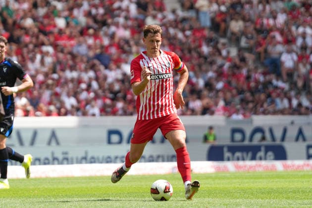 Maximilian Eggestein, SC Freiburg, 08 on the Ball, Germany, Soccer, Friendly Match, Season Opener, SC Freiburg vs. Crystal Palace, August 15, 2026, Europa-Park Stadium, Freiburg, Freiburg, Europa-Park Stadium, Baden-Württemberg, Germany Copyright: xArnexAmbergx
