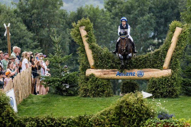 August 15, 2026: Frida Andersen of Sweden, riding Box Leo, competes in the Eventing Cross Country on Day 5 of the 2026 FEI World Championships on August 15, 2026 in Aachen. Photo by Emma Wallskog, BILDBYRAN, code EW EW0685. equestrian sports, riding, 2026 World Championships, 2026 FEI World Championships, BBENG, equestrian sports, World Championships, eventing, cross-country, Sweden Copyright: EMMAxWALLSKOG BB260815EW075