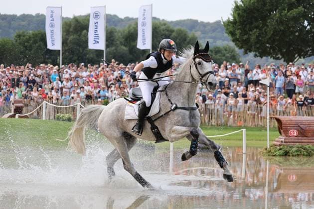 Malin Hansen Hotopp GER, Germany, with her horse Carlitos Quidditch K, Eventing Cross-Country, FEI Eventing World Championship, DHL Prize, Individual and Team, Cross-Country Test, Cross-Country, AACHEN FEI World Championships 2026, World Equestrian Festival, 2026 World Equestrian Championships, Aachen 2026, Welcome Home 2026, Aachen Soers, August 11–23, 2026, Equestrian Sports, August 15, 2026, Aachen Soers, Germany