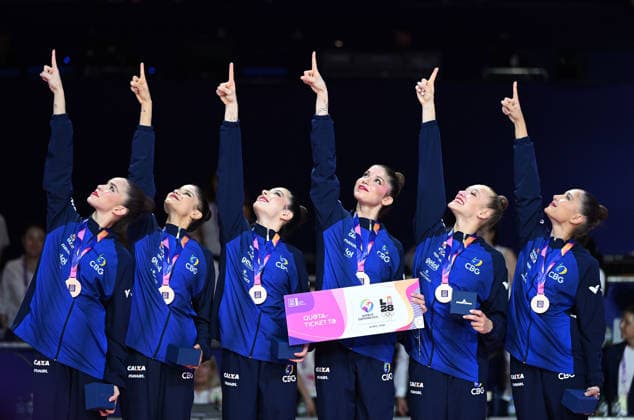 August 15, 2026, xhbx, 2026 Rhythmic Gymnastics World Championships, v l Team, Group, Group, Team, Group All-Around Final Medal Ceremony, 3rd Place, Bronze, Frankfurt am Main