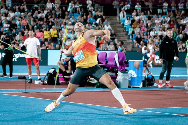 Julian Weber, USC Mainz, Men s Javelin Throw, GBR, Track and Field, Athletics, 2026 European Athletics Championships, 2026 European Track and Field Championships, Birmingham 2026, August 9, 2026, GBR, Track and Field, Athletics, 2026 European Athletics Championships, 2026 European Track and Field Championships, Birmingham 2026, August 9, 2026, Birmingham Copyright: xStefanxMayerx EP_SMR