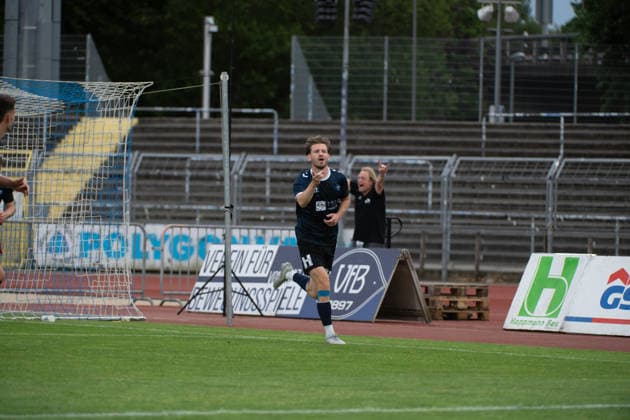 August 15, 2026, GER, Soccer, Regionalliga Nord, Matchday 4, 2026–2027 Season, Oldenburg, Marschweg Stadium, VfB Oldenburg vs. FC Eintracht Norderstedt Goal 3–1 by Marc SCHRÖDER SCHROEDER VfB Oldenburg 20 Oldenburg Marschweg Stadium Lower Saxony Germany Copyright: xnordphotoxGmbHx xRojahnx