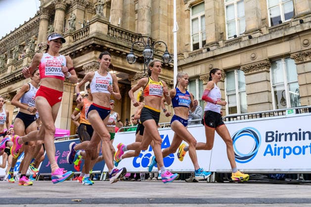 August 16, 2026: Alisa Vainio of Finland competes in the women’s marathon on Day 7 of the 2026 European Athletics Championships on August 16, 2026 in Birmingham. Photo by Mathias Bergeld, BILDBYRAN, code MB MT1072. track and field, athletics, friidrett, friidrotts EM, 2026 European Athletics Championships, Day 7, marathon Copyright: MATHIASxBERGELD BB260816MB007